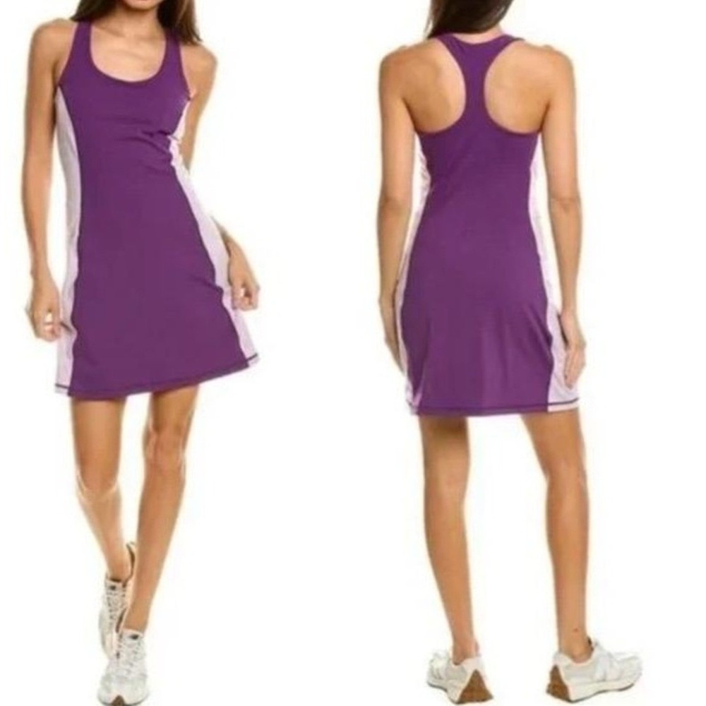 Sweaty Betty Dress 10‎ Built In Shorts Purple Sleeveless Racerback Active NWT